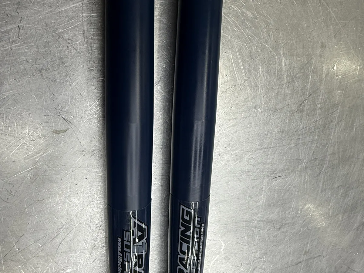 Finished black motorcycle fork tubes