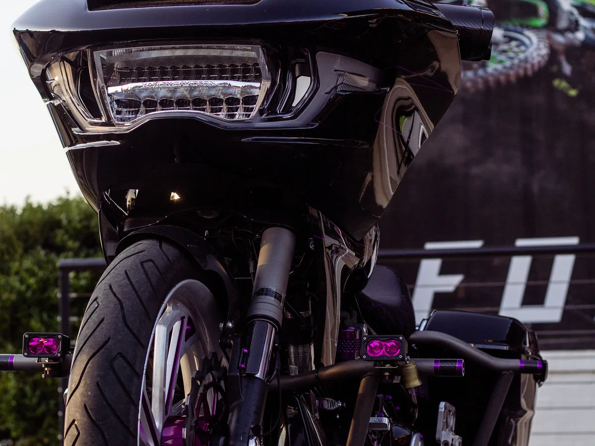 Custom motorcycle front detail